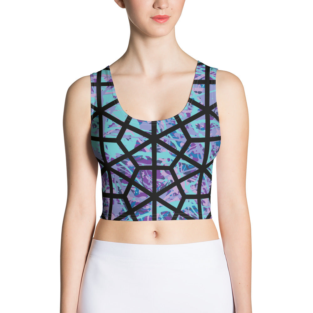 Women's Crop Top IcePurple8 Plex Deltiod TriHex