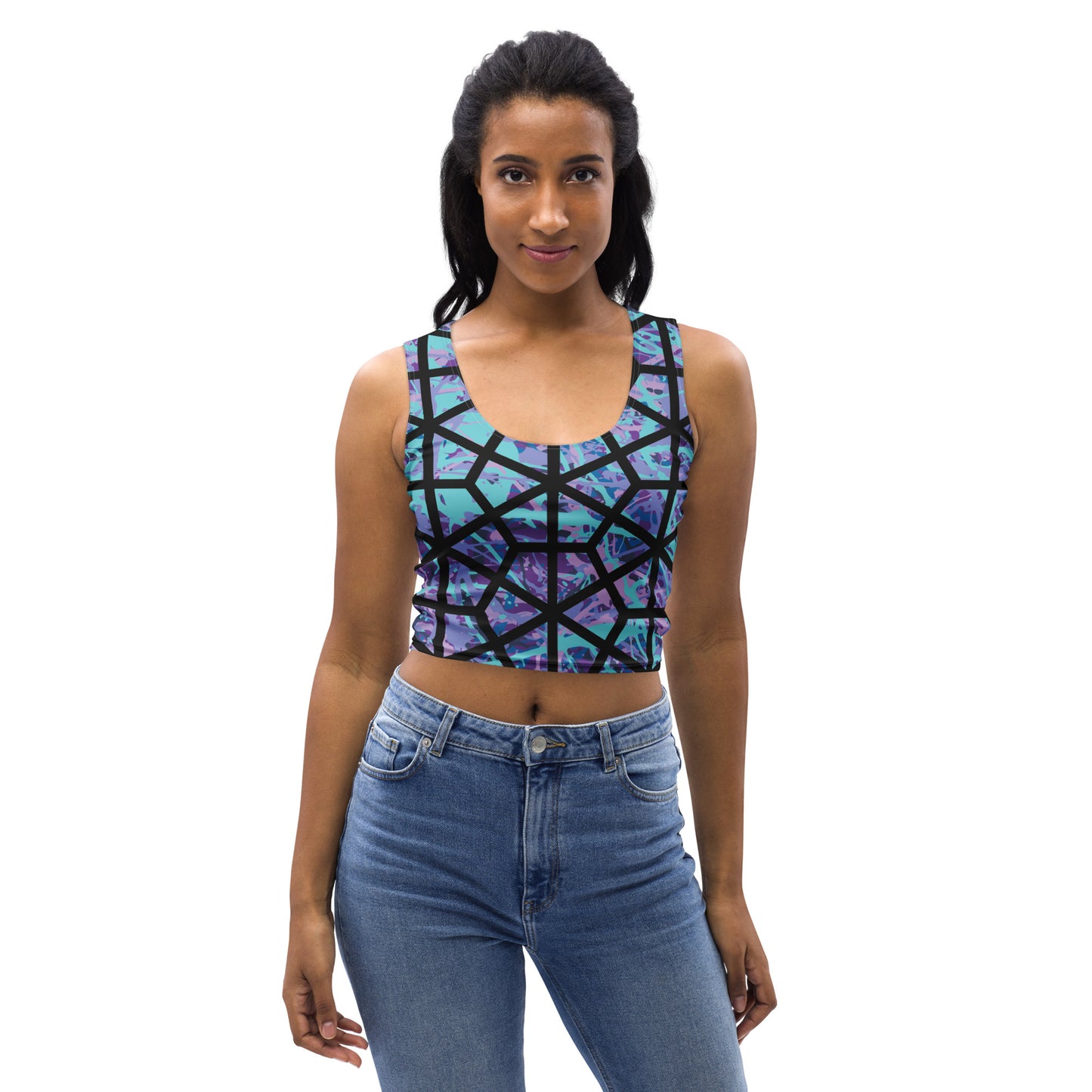 Women's Crop Top IcePurple8 Plex Deltiod TriHex