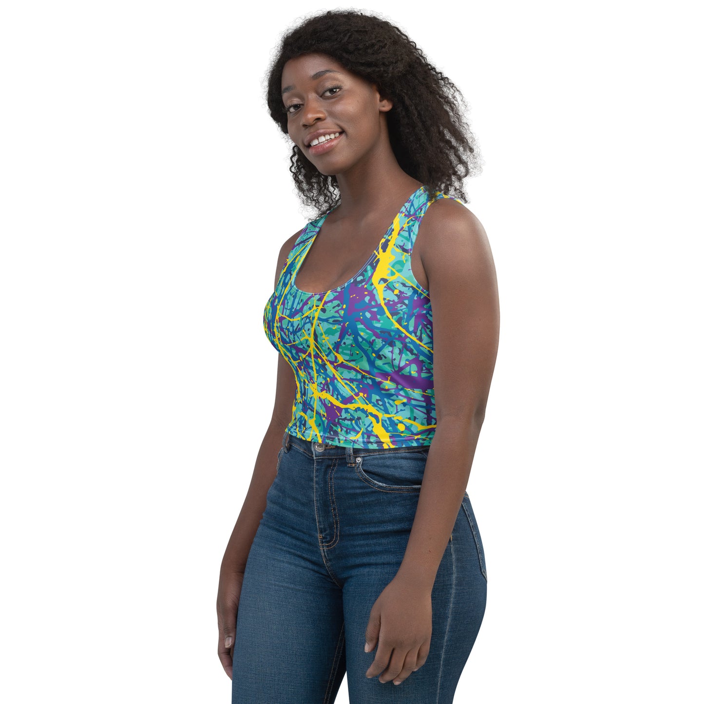 Women's Crop Top BlueYellow7 Plex