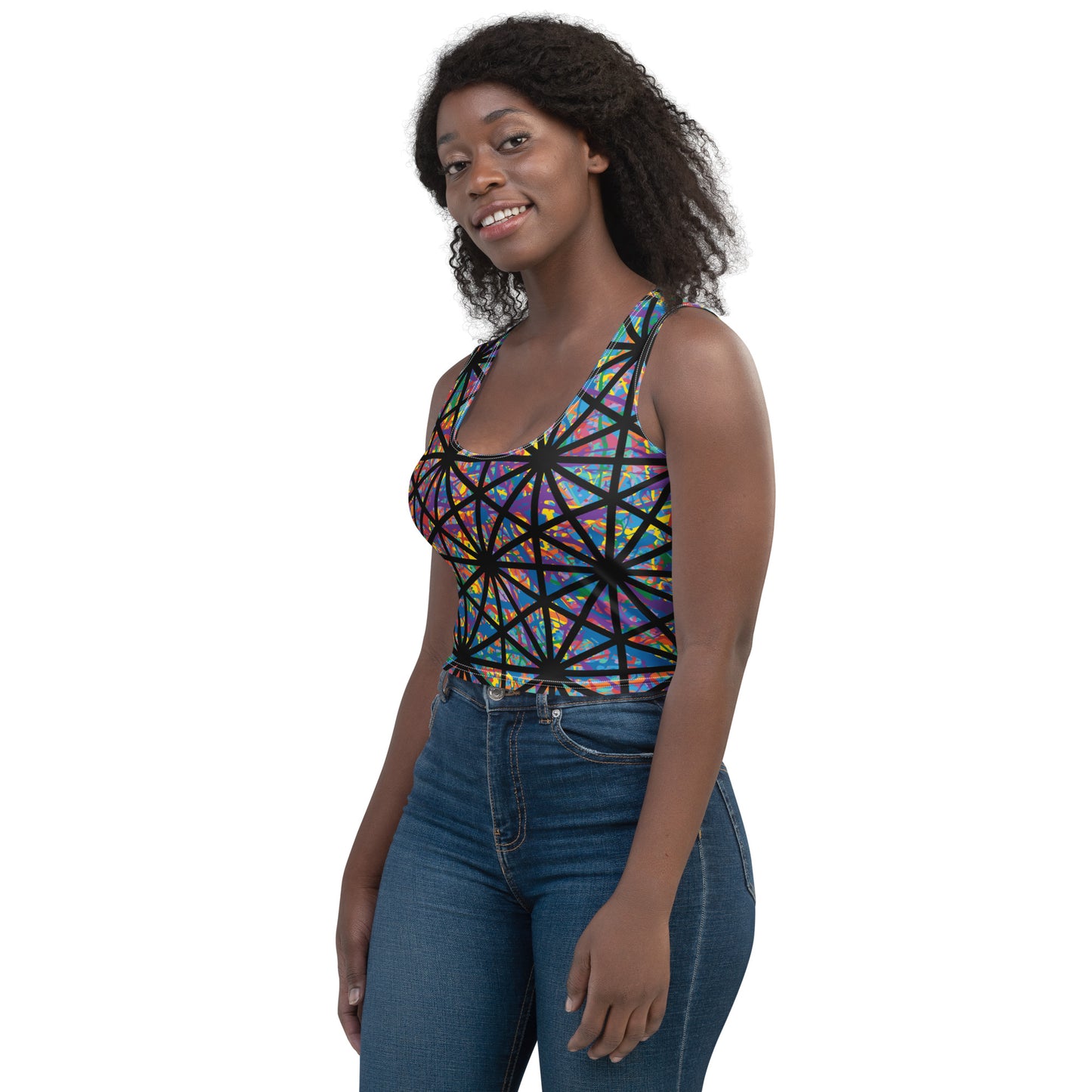 Women's Crop Top Plex 7-10 Krisrhombille-O