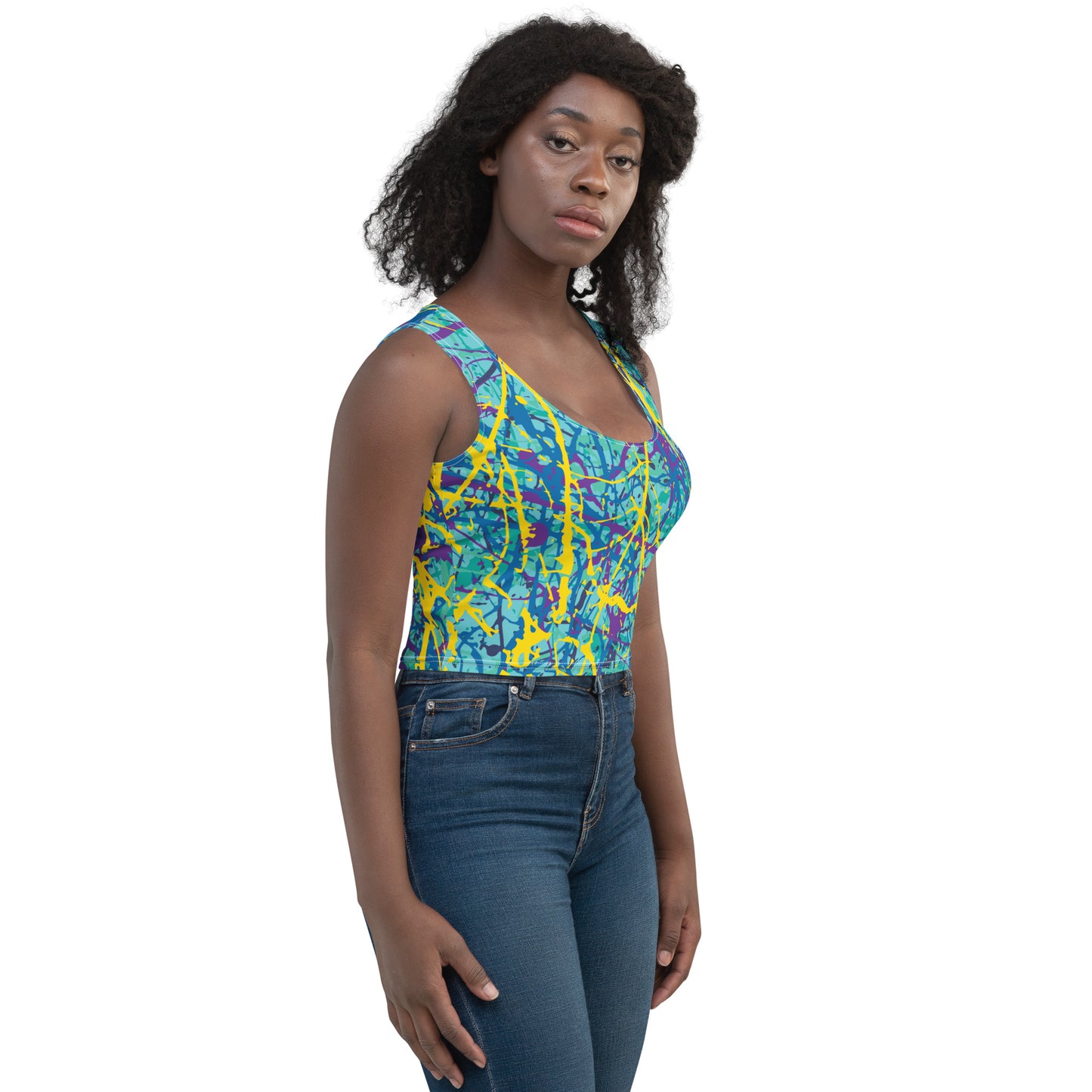 Women's Crop Top BlueYellow7 Plex