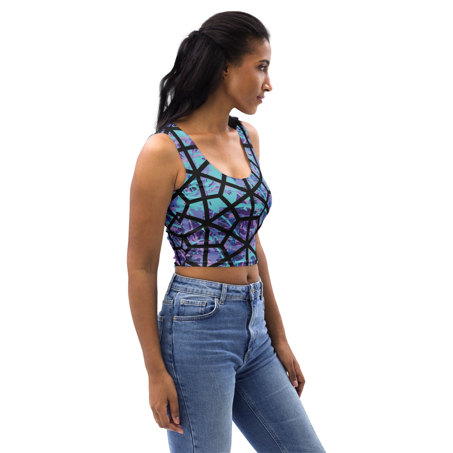 Women's Crop Top IcePurple8 Plex Deltiod TriHex