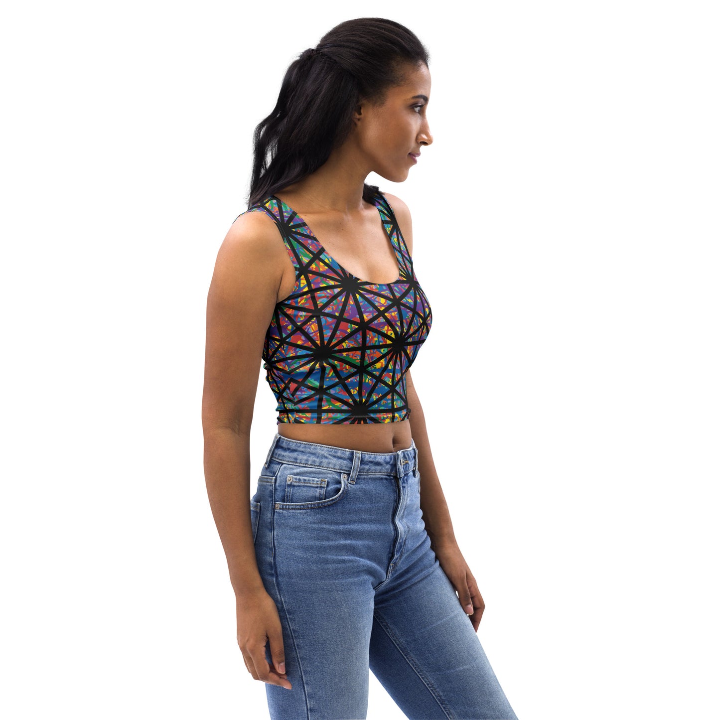 Women's Crop Top Plex 7-10 Krisrhombille-O