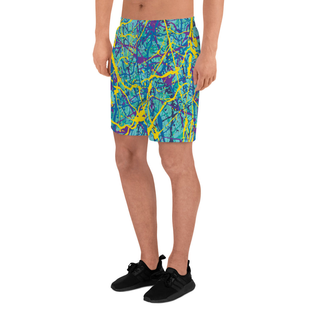 Men's Athletic Shorts BlueYellow7 Plex