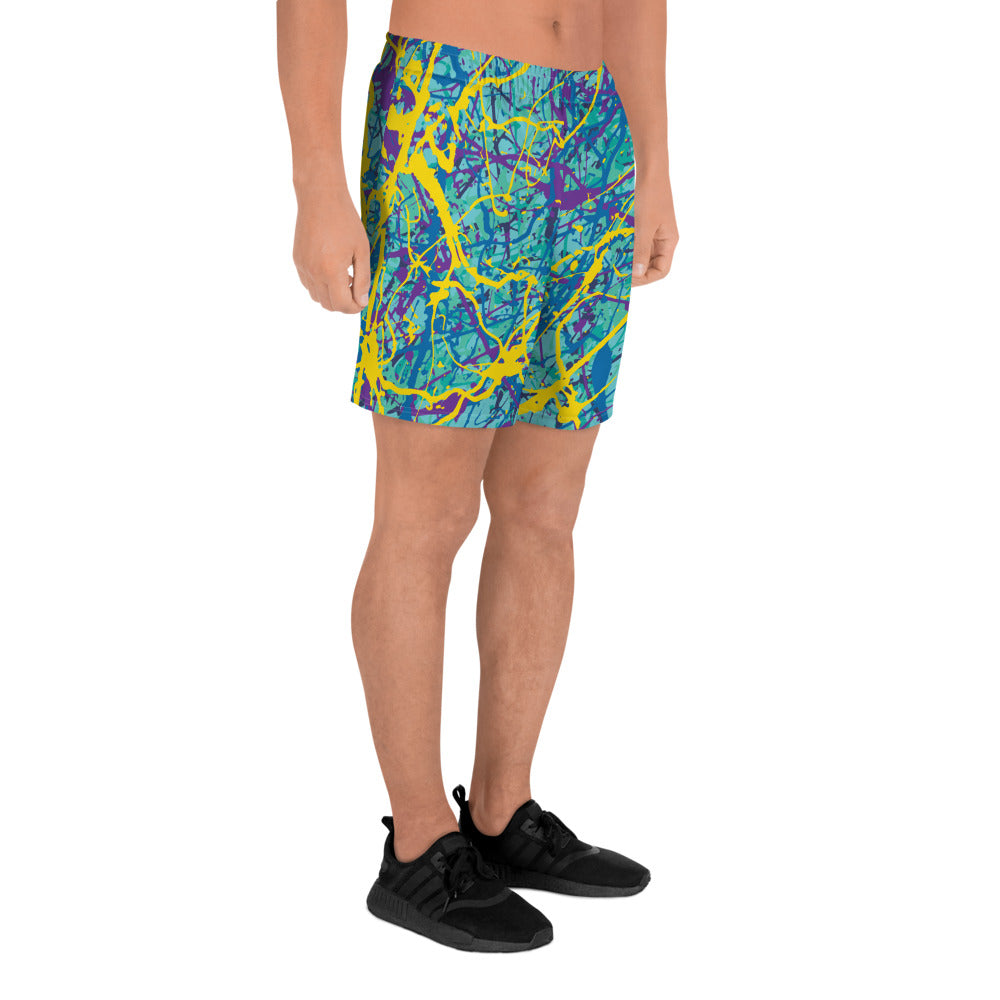 Men's Athletic Shorts BlueYellow7 Plex