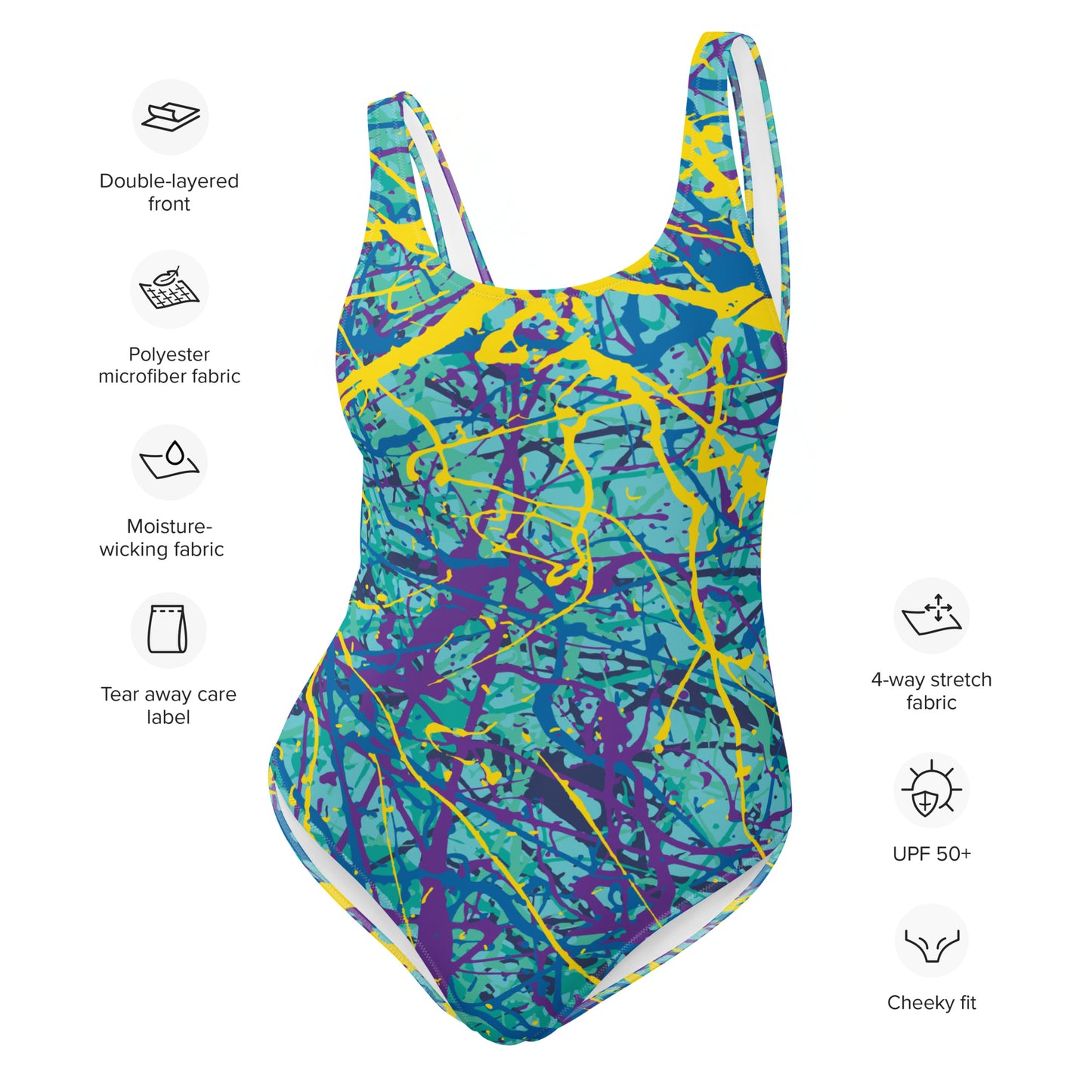 Women's One-Piece Swimsuit BlueYellow7 Plex