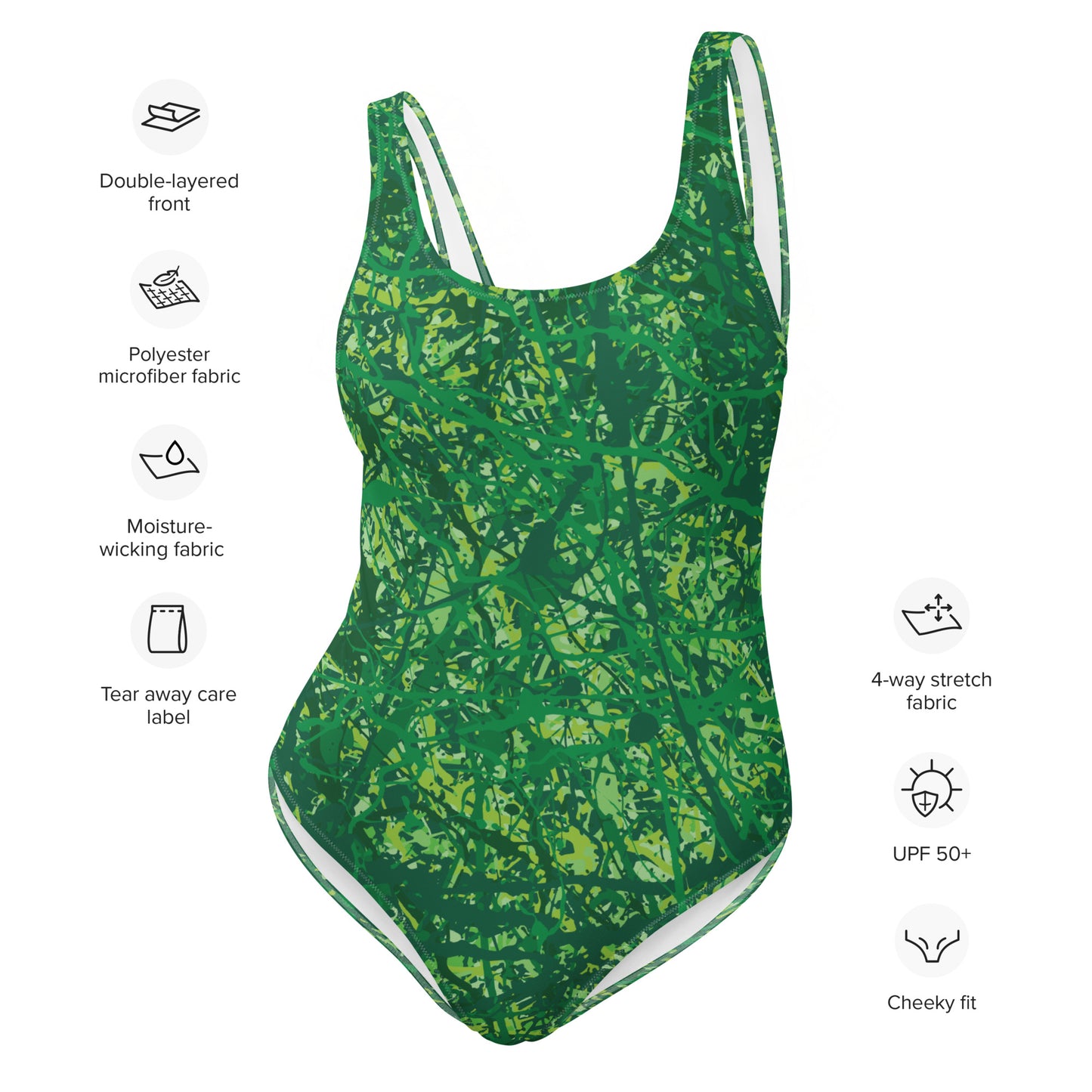 Women's One-Piece Swimsuit Green10 Plex