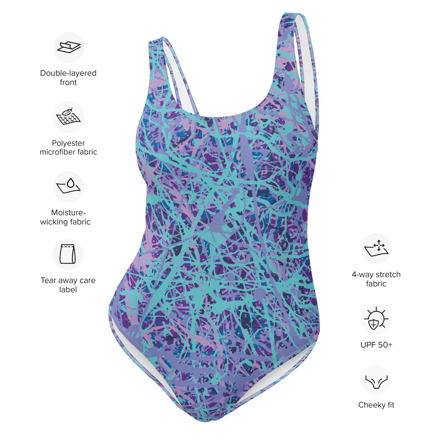 Women's One-Piece Swimsuit IcePurple8 Plex
