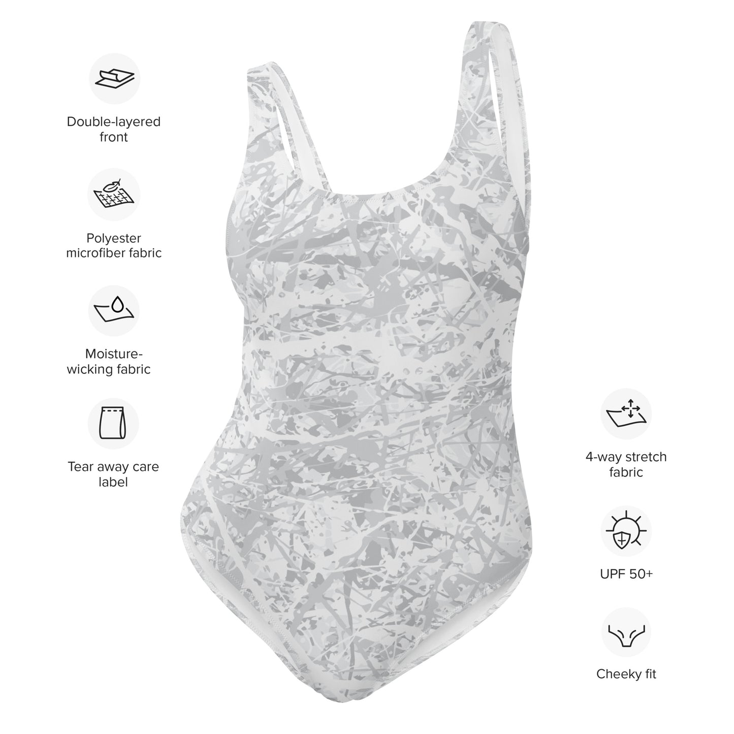 Women's One-Piece Swimsuit Light White10 Plex
