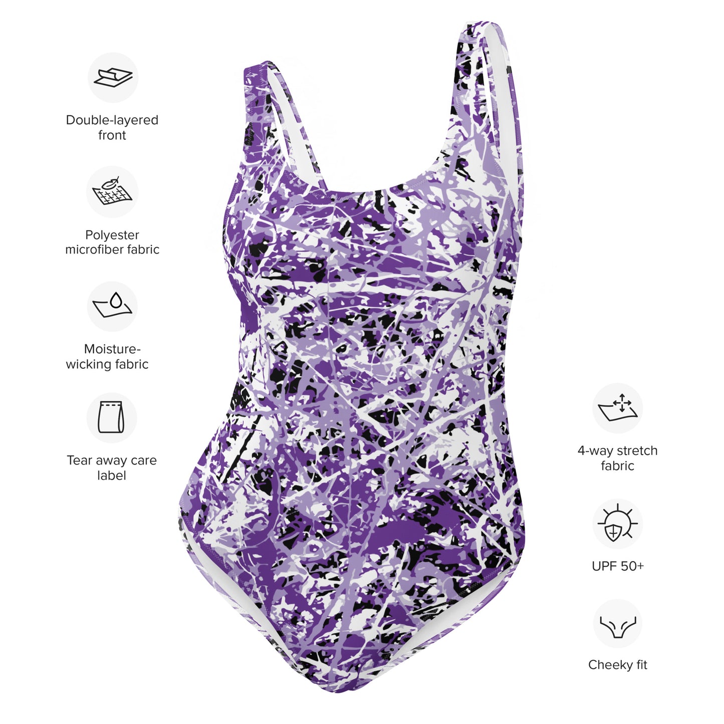 Women's One-Piece Swimsuit Purple5 Plex