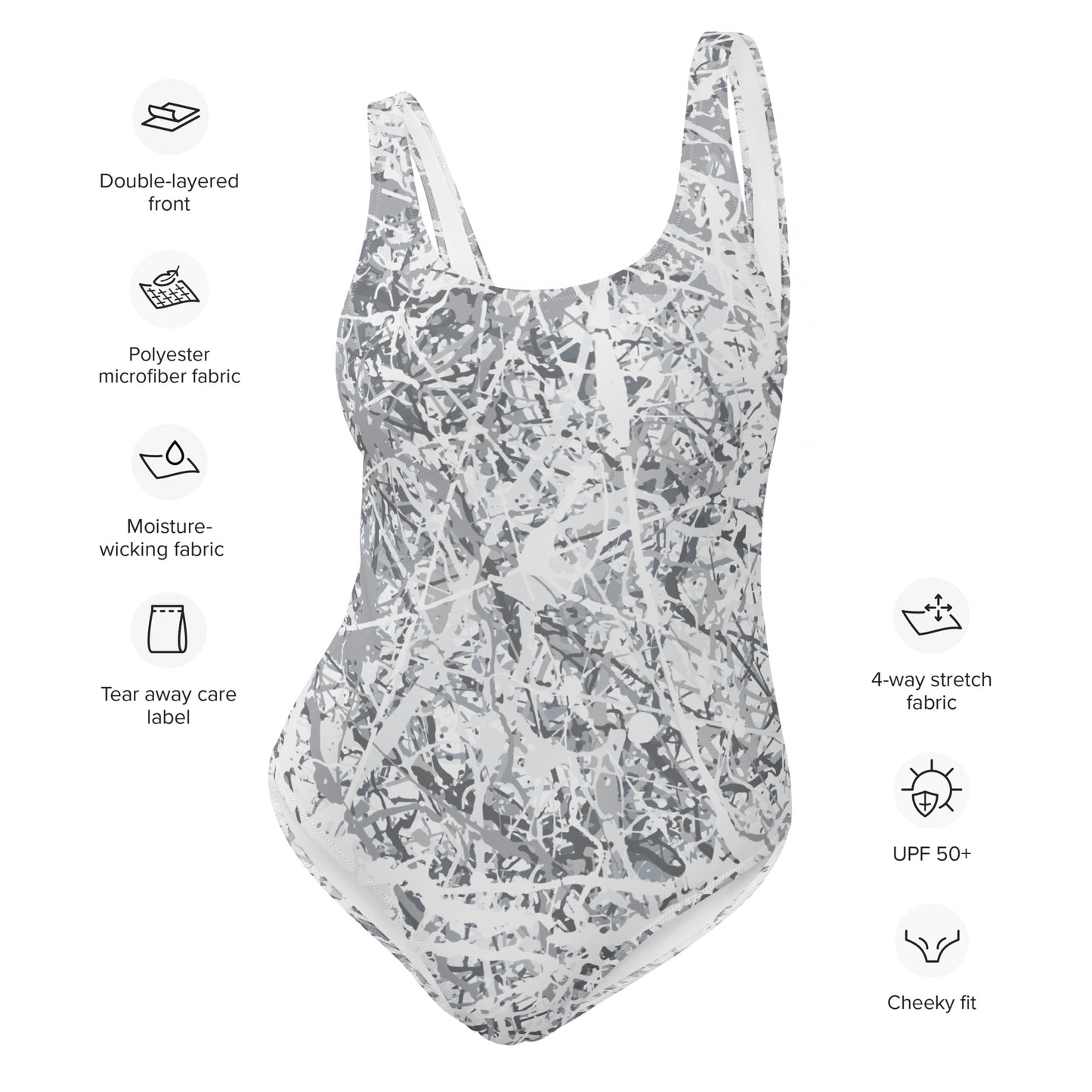 Women's One-Piece Swimsuit White10 Plex