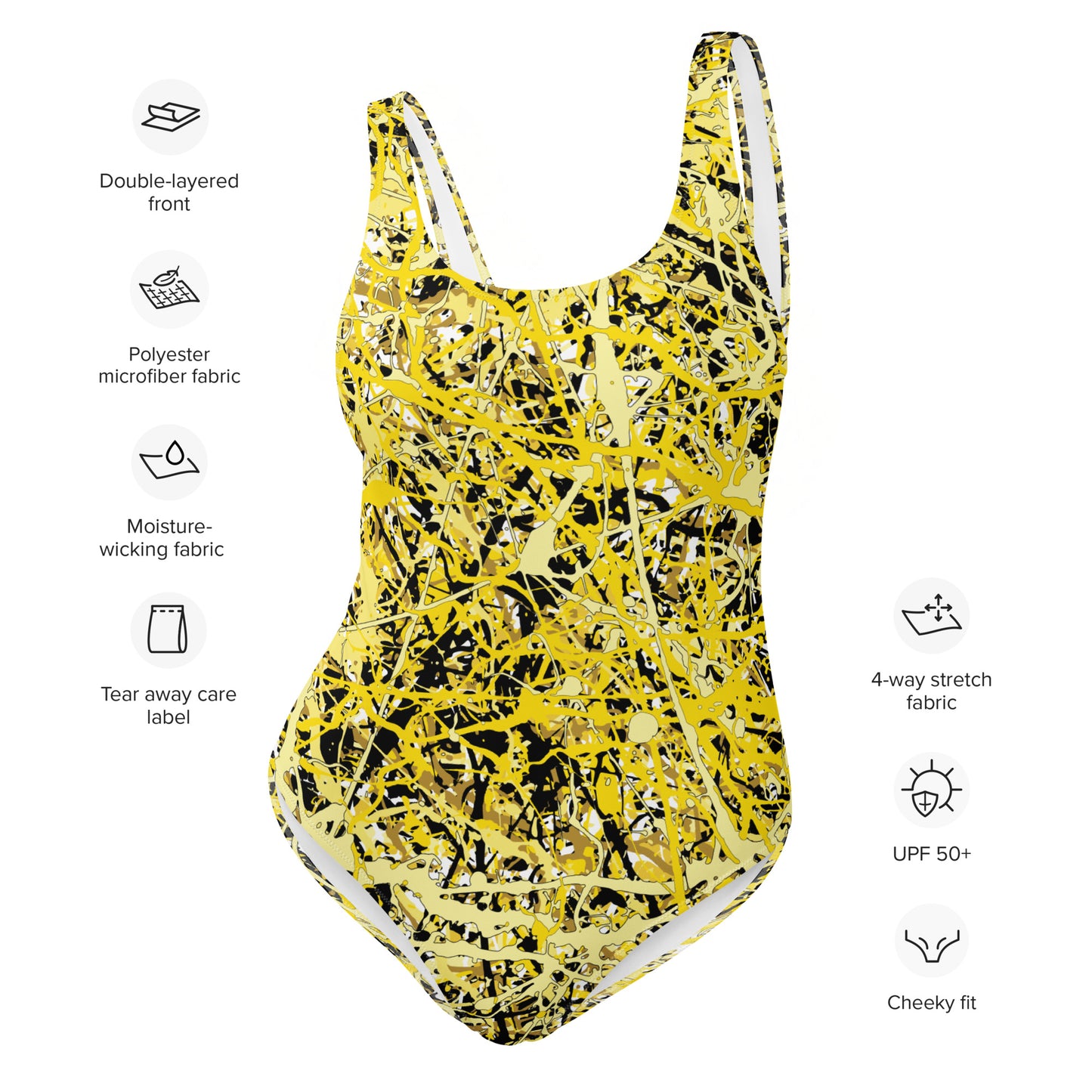 Women's One-Piece Swimsuit Yellow10 Plex