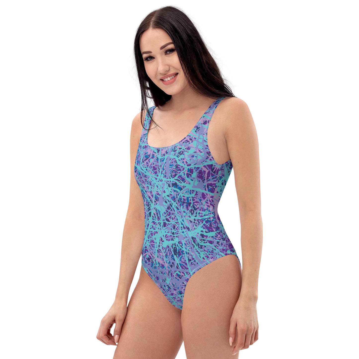 Women's One-Piece Swimsuit IcePurple8 Plex