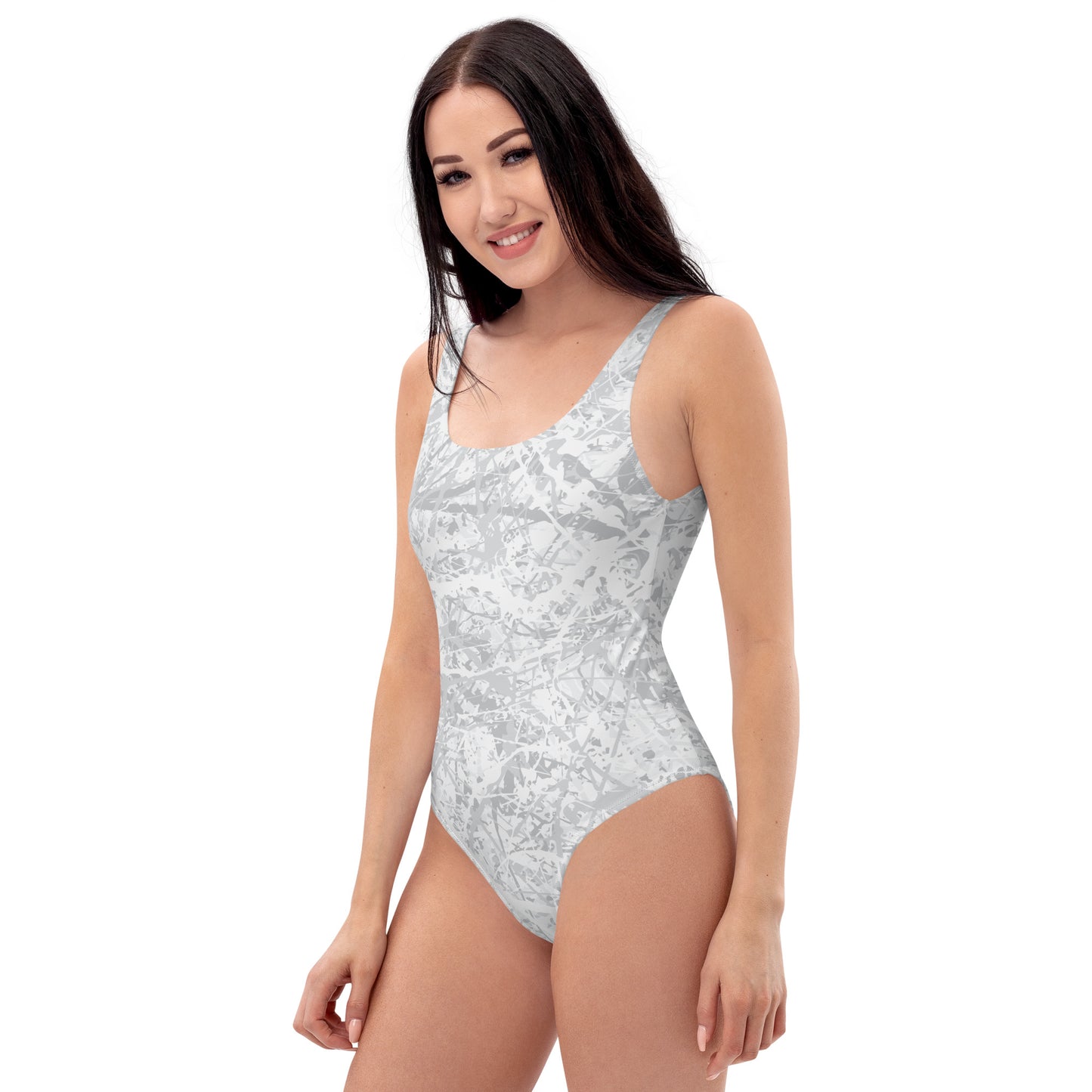 Women's One-Piece Swimsuit Light White10 Plex