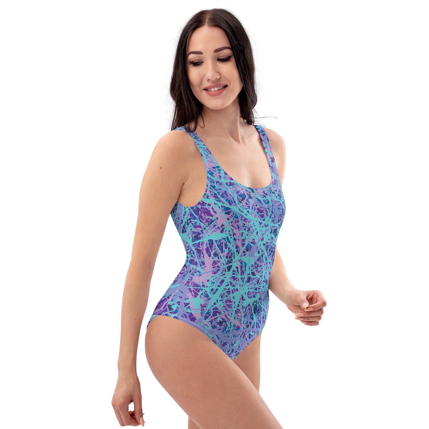 Women's One-Piece Swimsuit IcePurple8 Plex