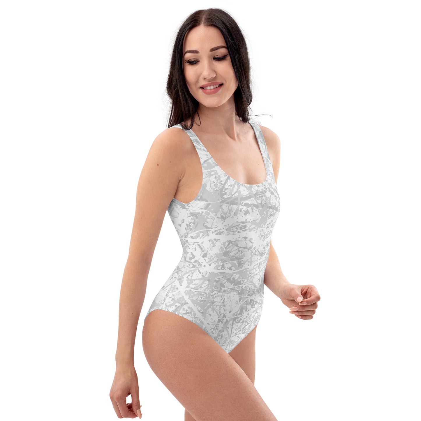 Women's One-Piece Swimsuit Light White10 Plex