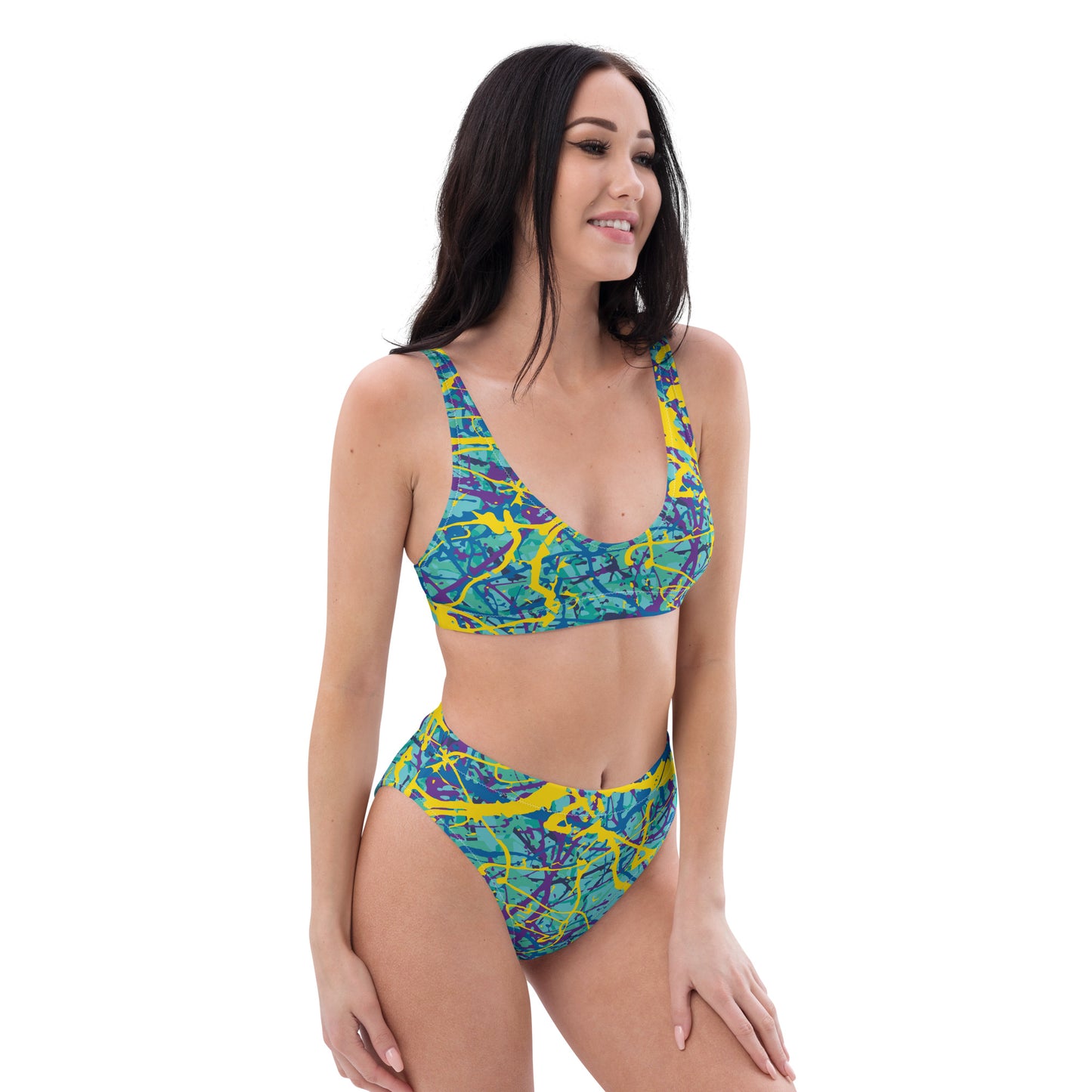 Women's High Waisted Bikini BlueYellow7 Plex