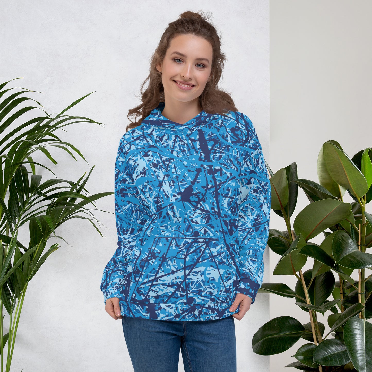 Unisex Hoodie Blue10 Plex