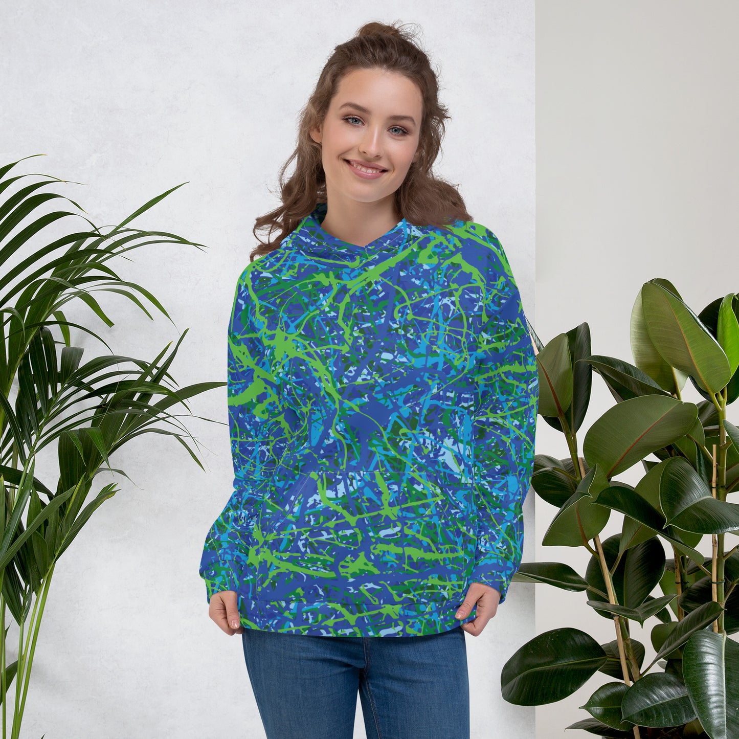 Unisex Hoodie BlueGreen8 Plex