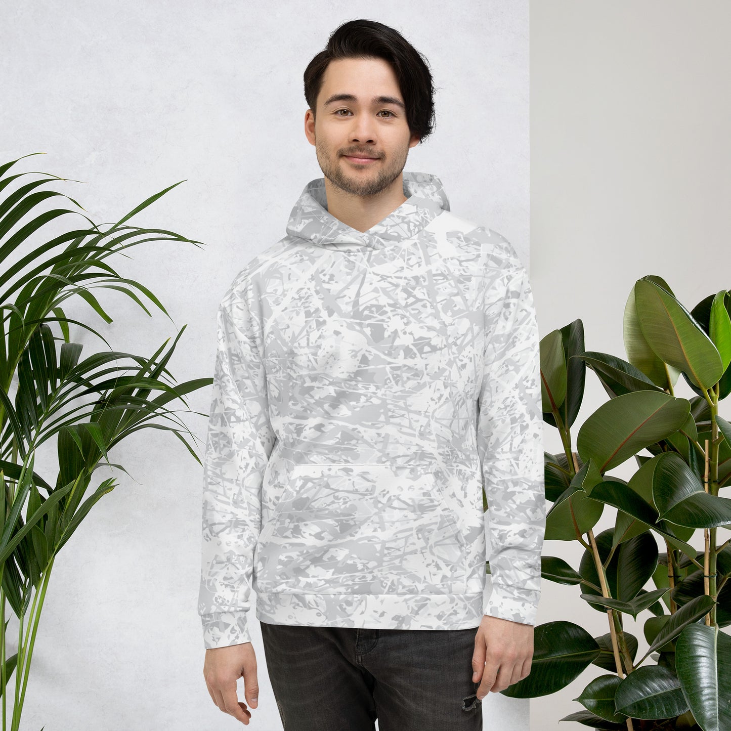 Unisex Hoodie Light White10 Plex