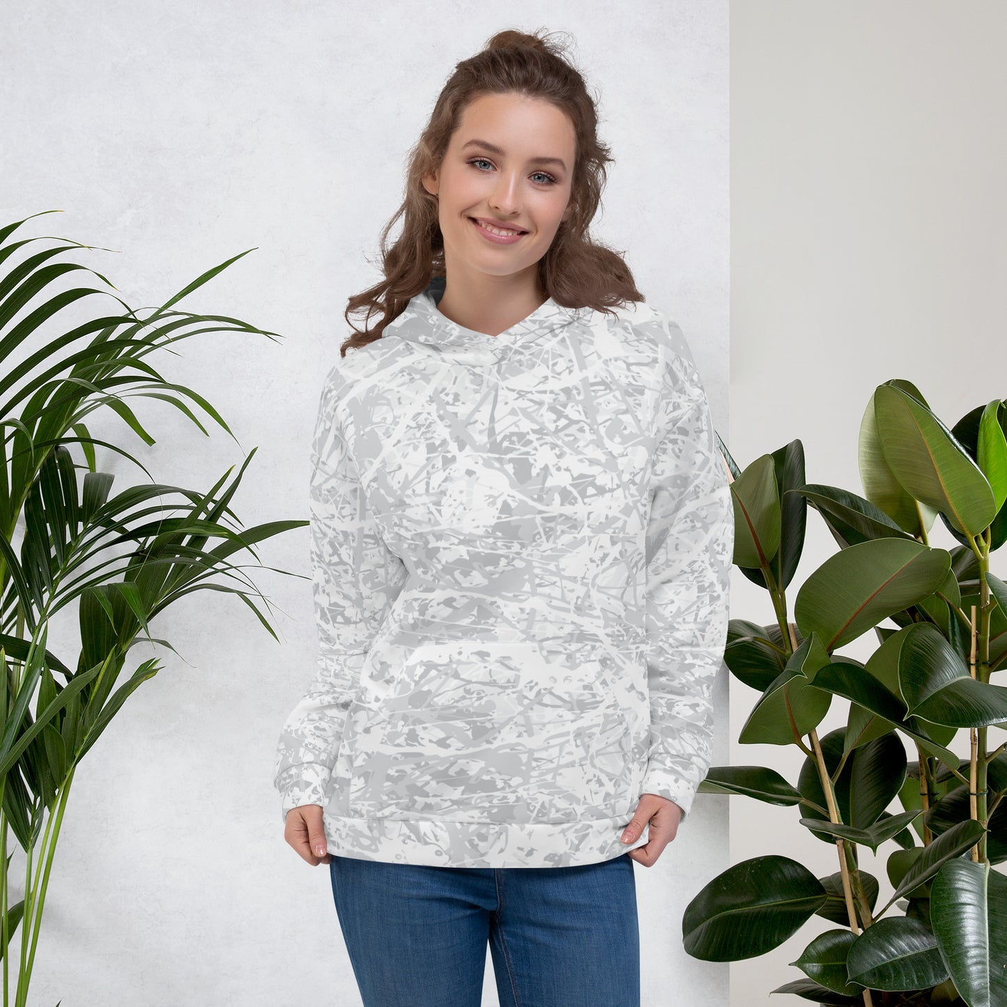 Unisex Hoodie Light White10 Plex