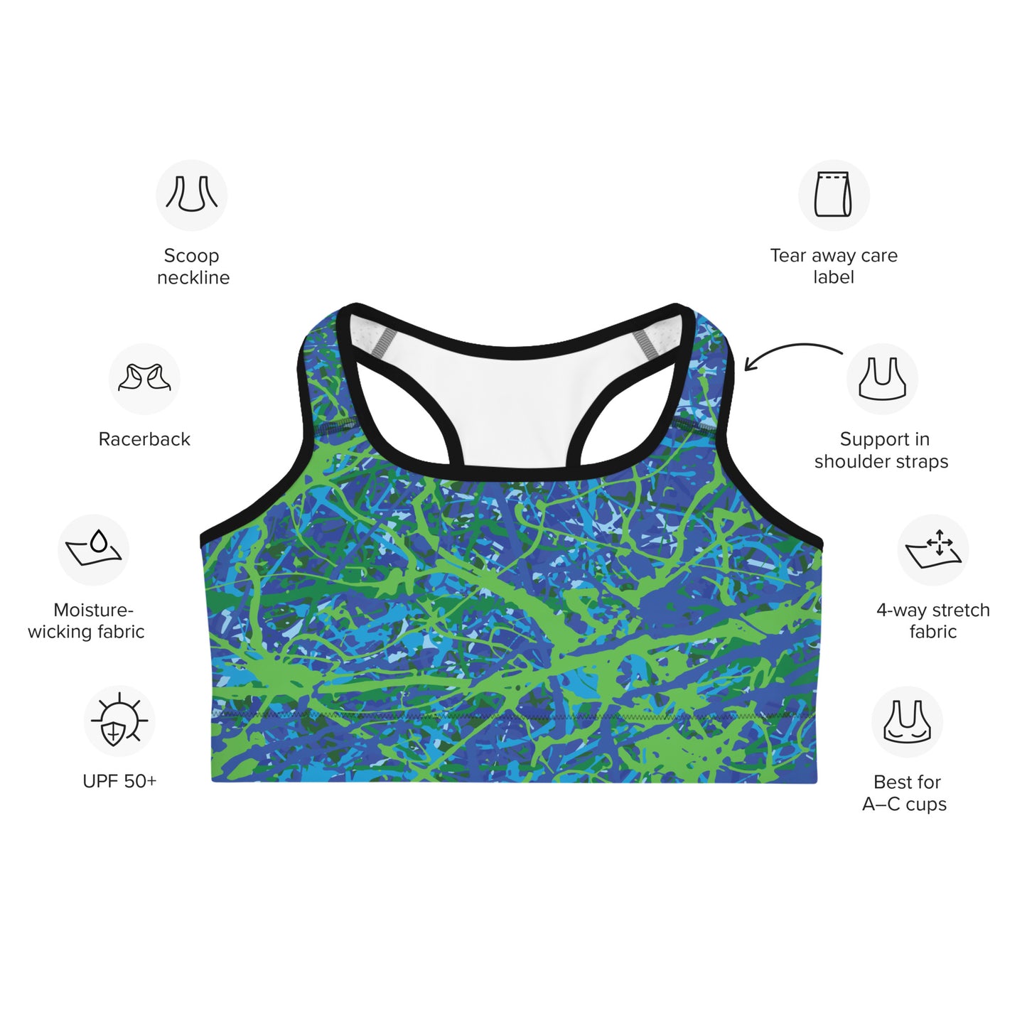 Women's Sports Bra BlueGreen8 Plex