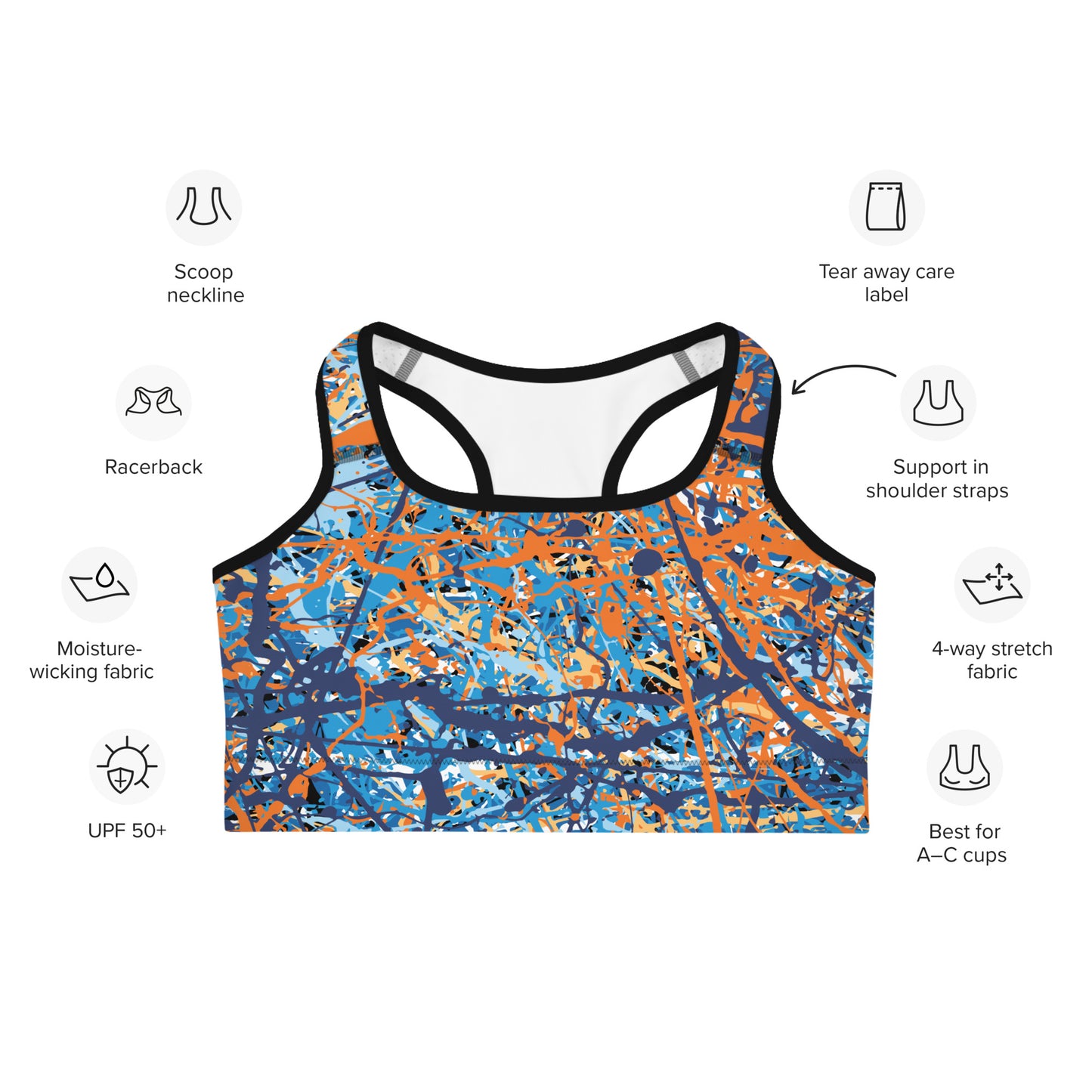 Women's Sports Bra BlueOrange8 Plex
