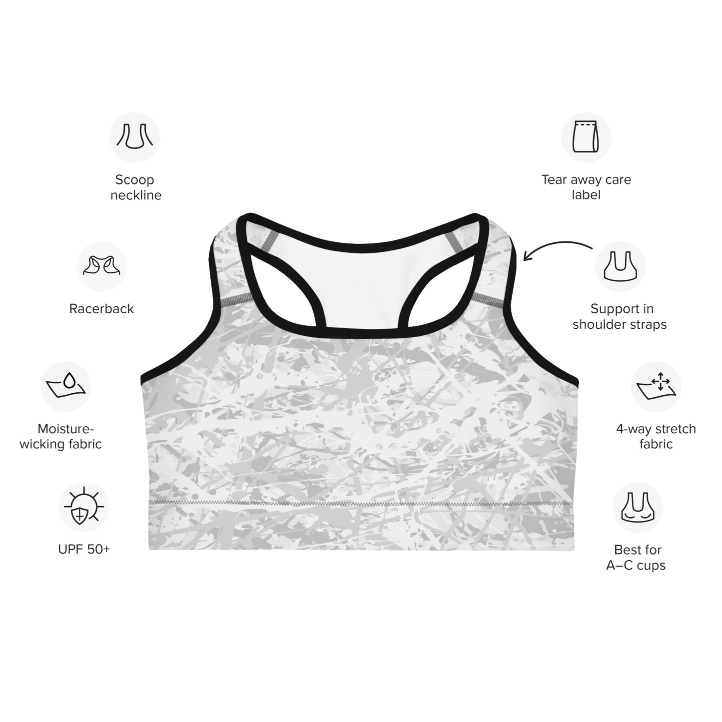 Women's Sports Bra Light White10 Plex