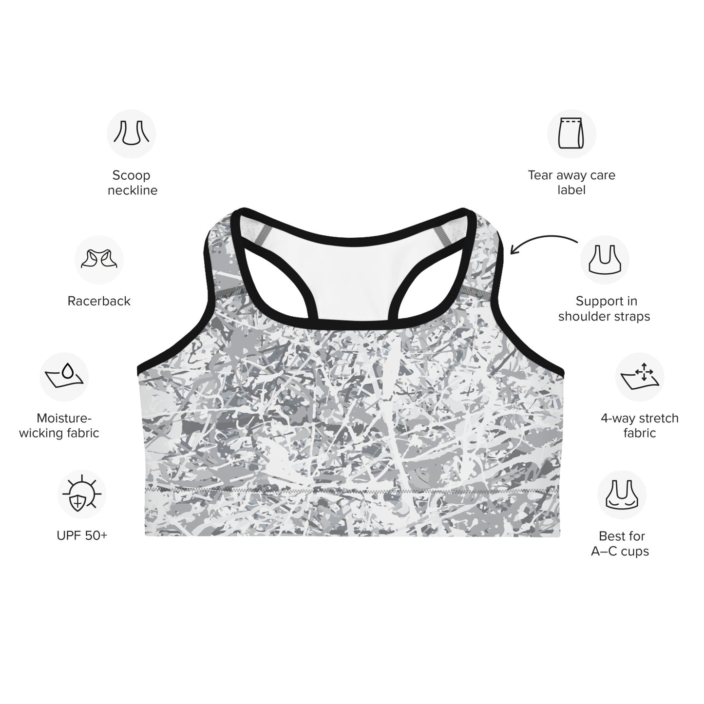Women's Sports Bra White10 Plex