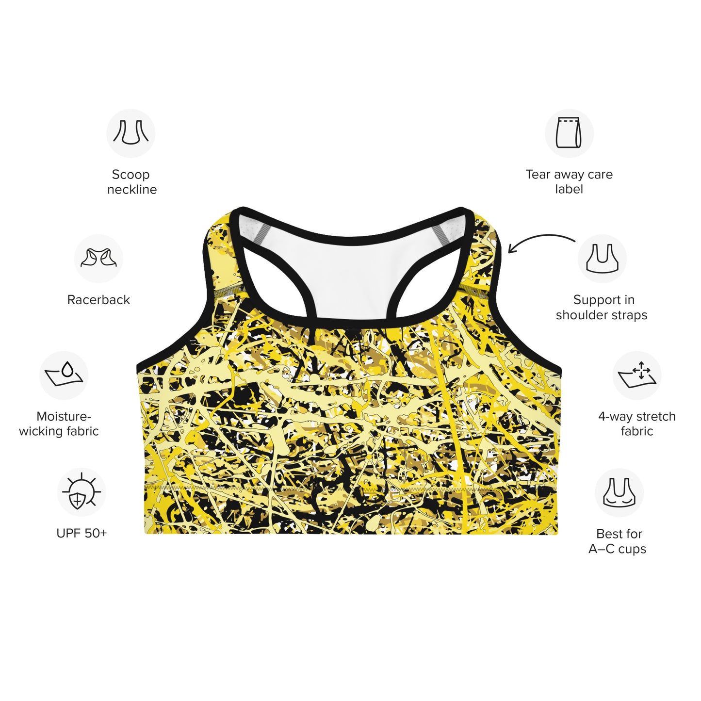Women's Sports Bra Yellow10 Plex