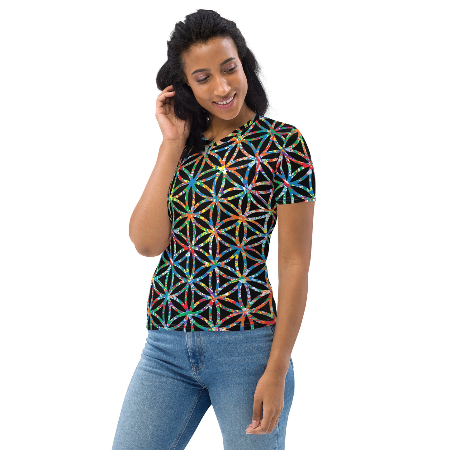Women's T-Shirt Plex1-10 Flower of Life-I