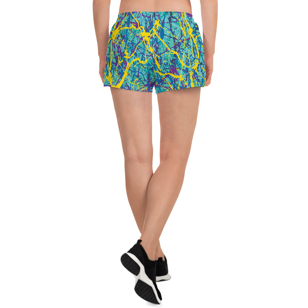 Women's Athletic Shorts BlueYellow7 Plex