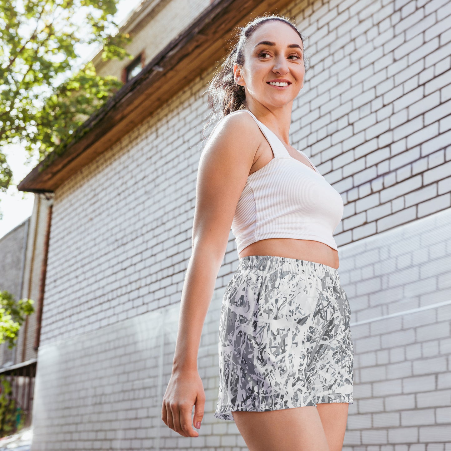 Women's Athletic Shorts White10 Plex