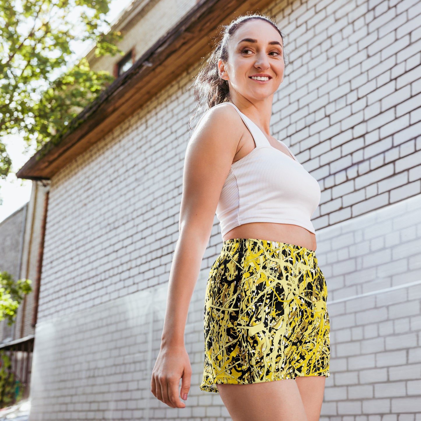 Women's Athletic Shorts Yellow10 Plex