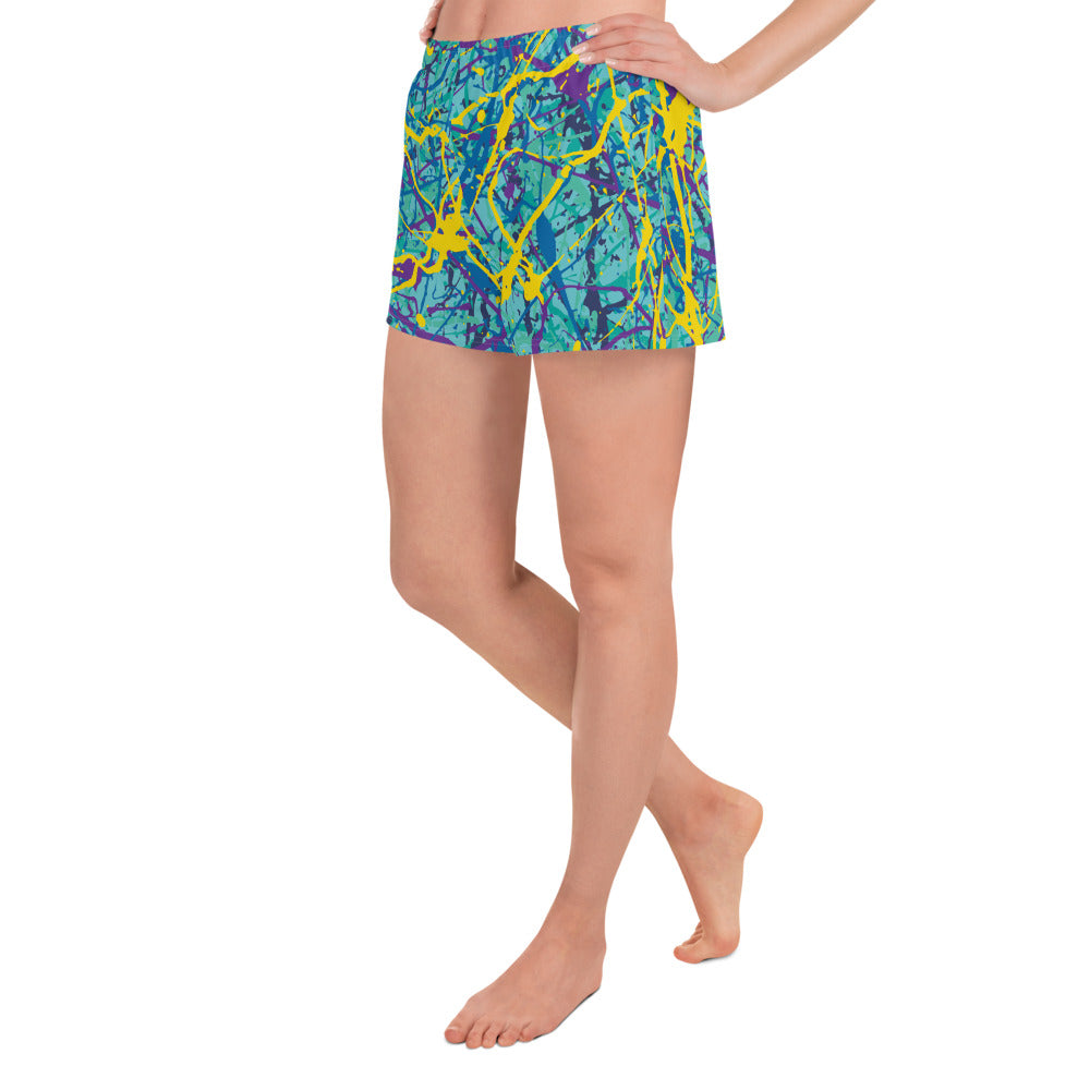 Women's Athletic Shorts BlueYellow7 Plex