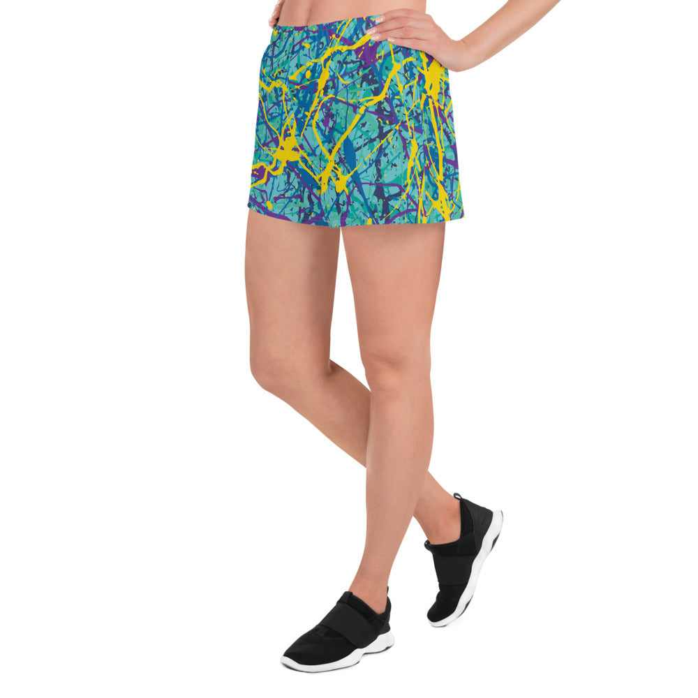 Women's Athletic Shorts BlueYellow7 Plex