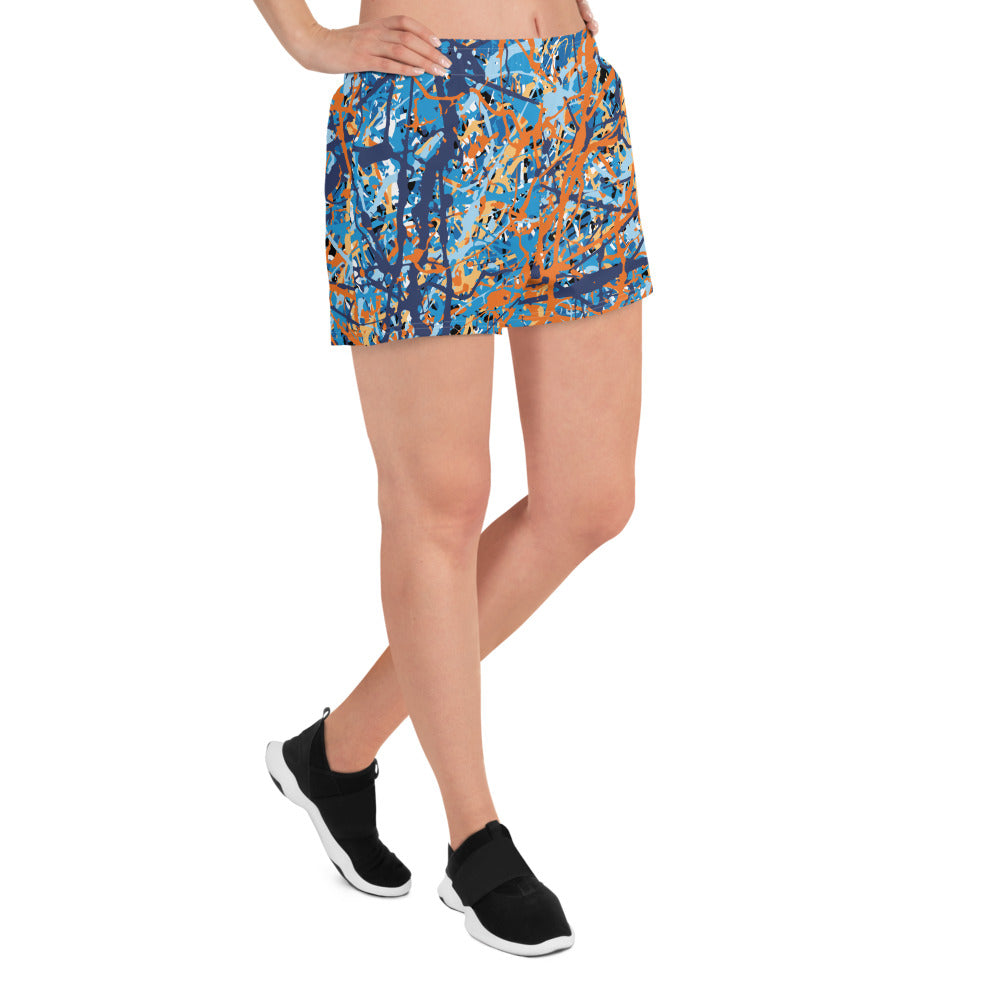 Women's Athletic Shorts BlueOrange8 Plex