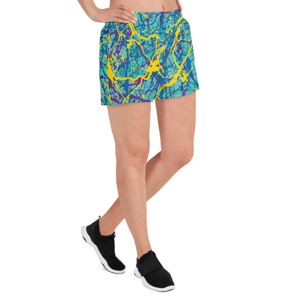 Women's Athletic Shorts BlueYellow7 Plex
