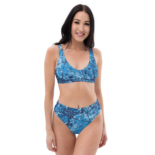 Women's High Waisted Bikini Blue10 Plex