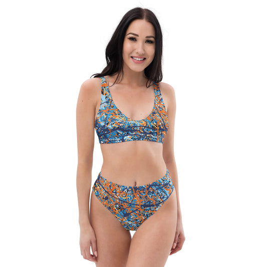 Women's High Waisted Bikini BlueOrange8 Plex