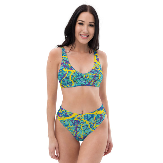 Women's High Waisted Bikini BlueYellow7 Plex