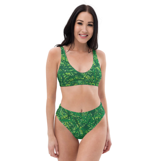 Women's High Waisted Bikini Green10 Plex