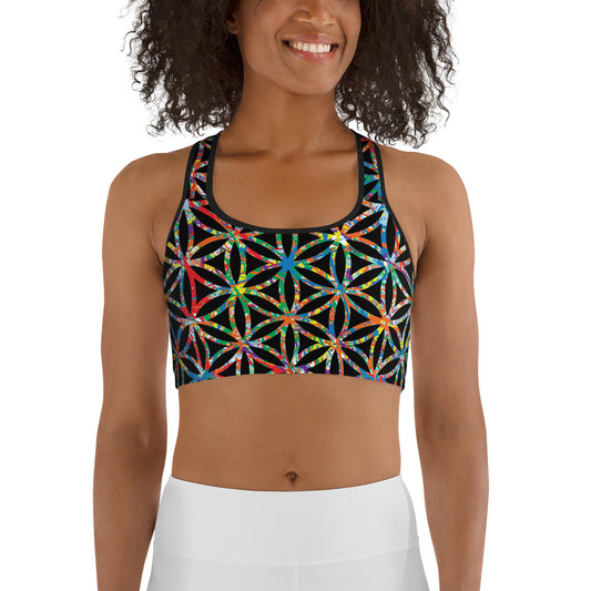 Women's Sports Bra Plex1-10 Flower of Life-I