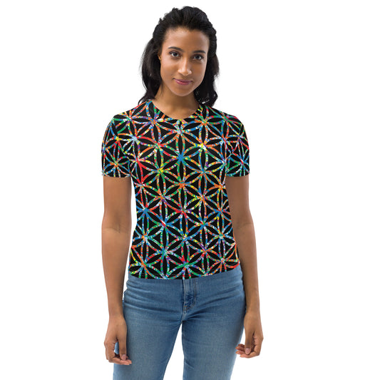 Women's T-Shirt Plex1-10 Flower of Life-I