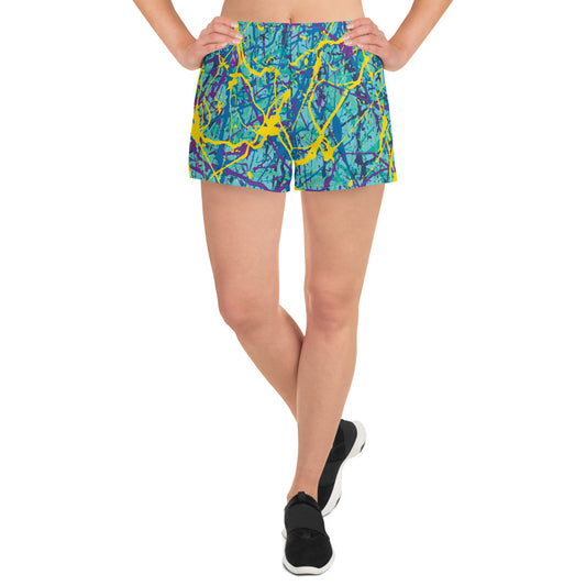 Women's Athletic Shorts BlueYellow7 Plex