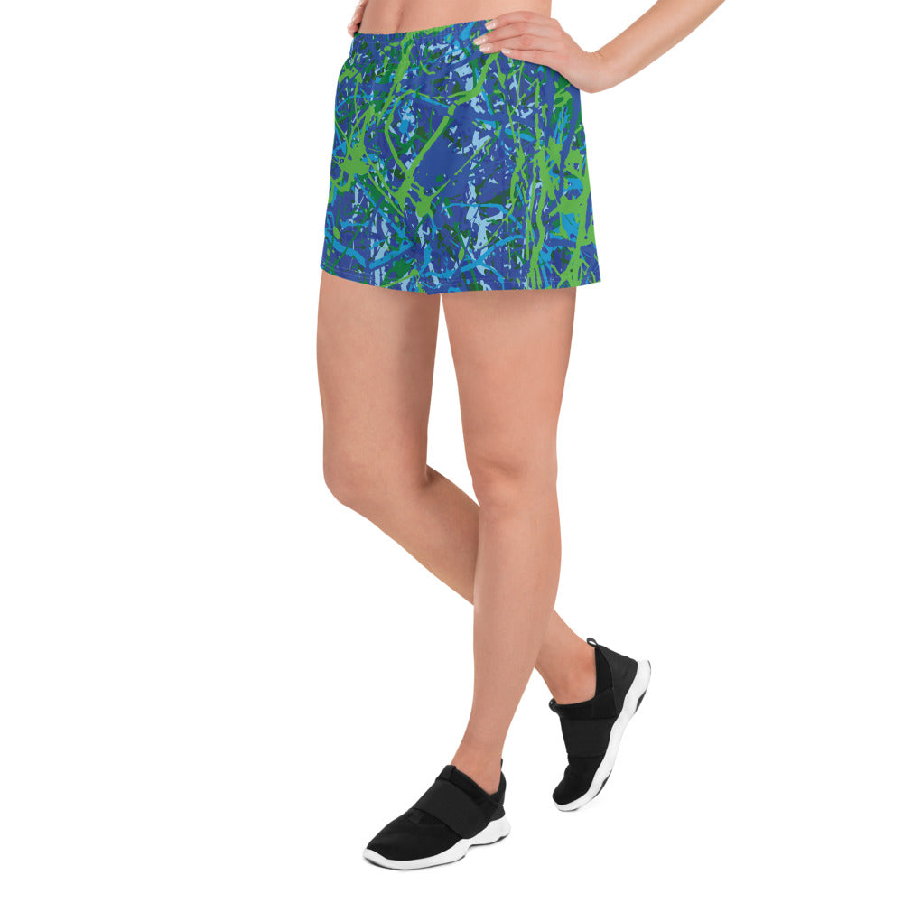 Women's Athletic Shorts BlueGreen8 Plex